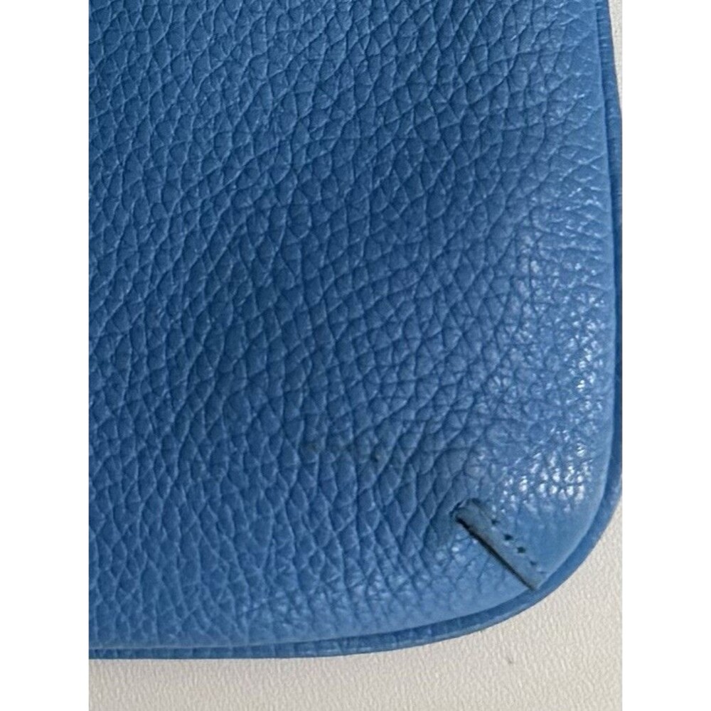 COACH Swingback Blue Crossbody Turn lock Shoulder bag Blue Pebbled Leather Purse - Picture 7 of 8